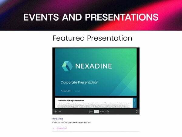 Events and presentations