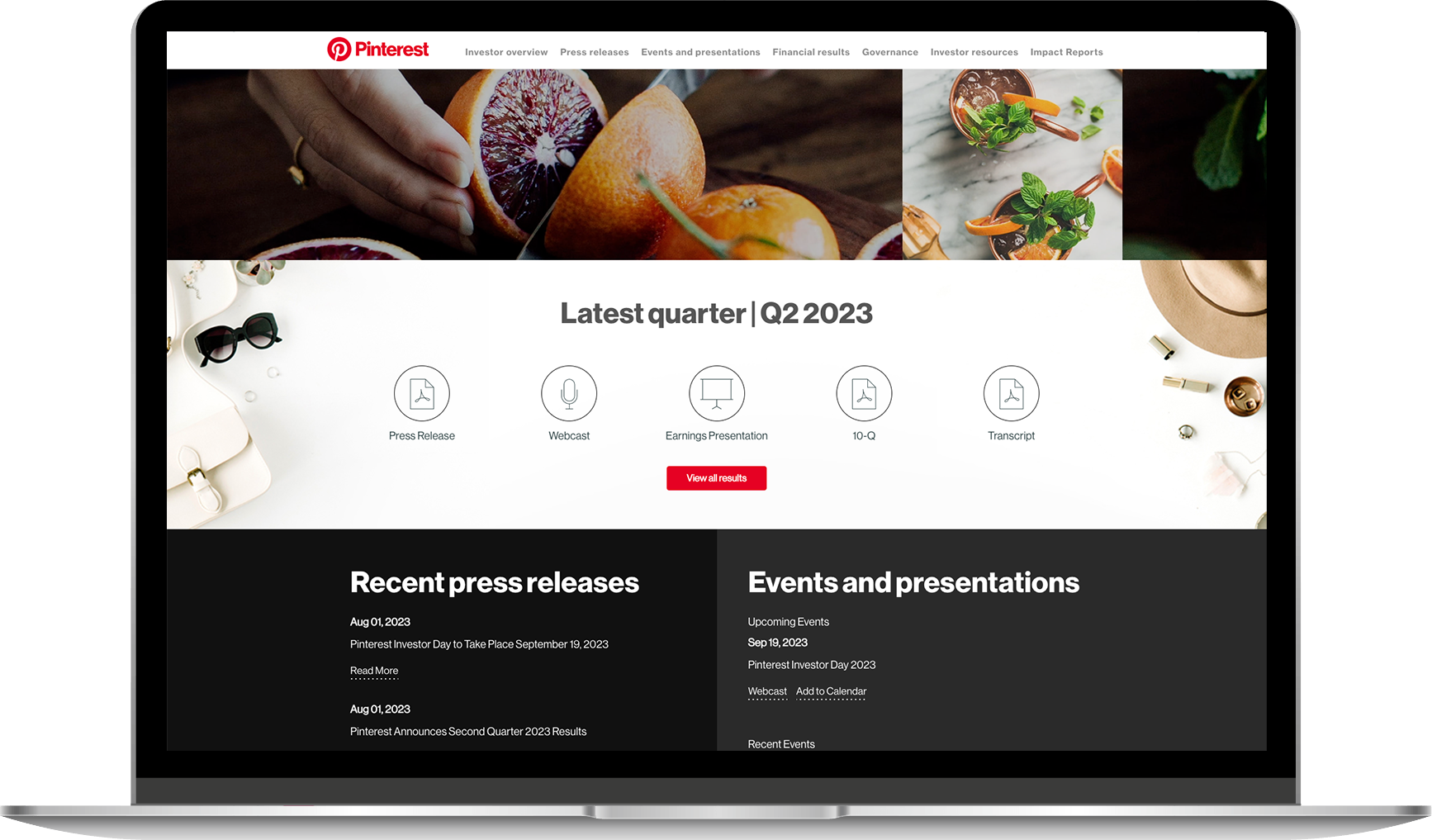 IR website providers mockup